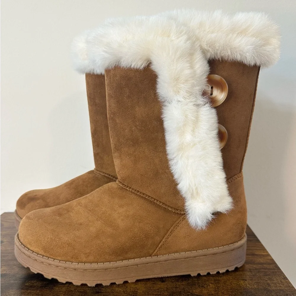 SO Womens Abigail Faux Fur Winter Boots NWT Sizes 6&7